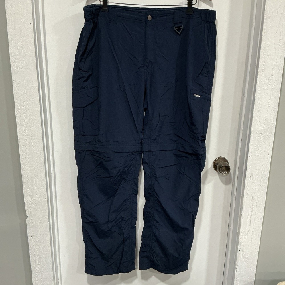 Columbia PFG Omni Shade Zip Off Leg Navy Blue Pants Size 38x32 Fishing Hiking